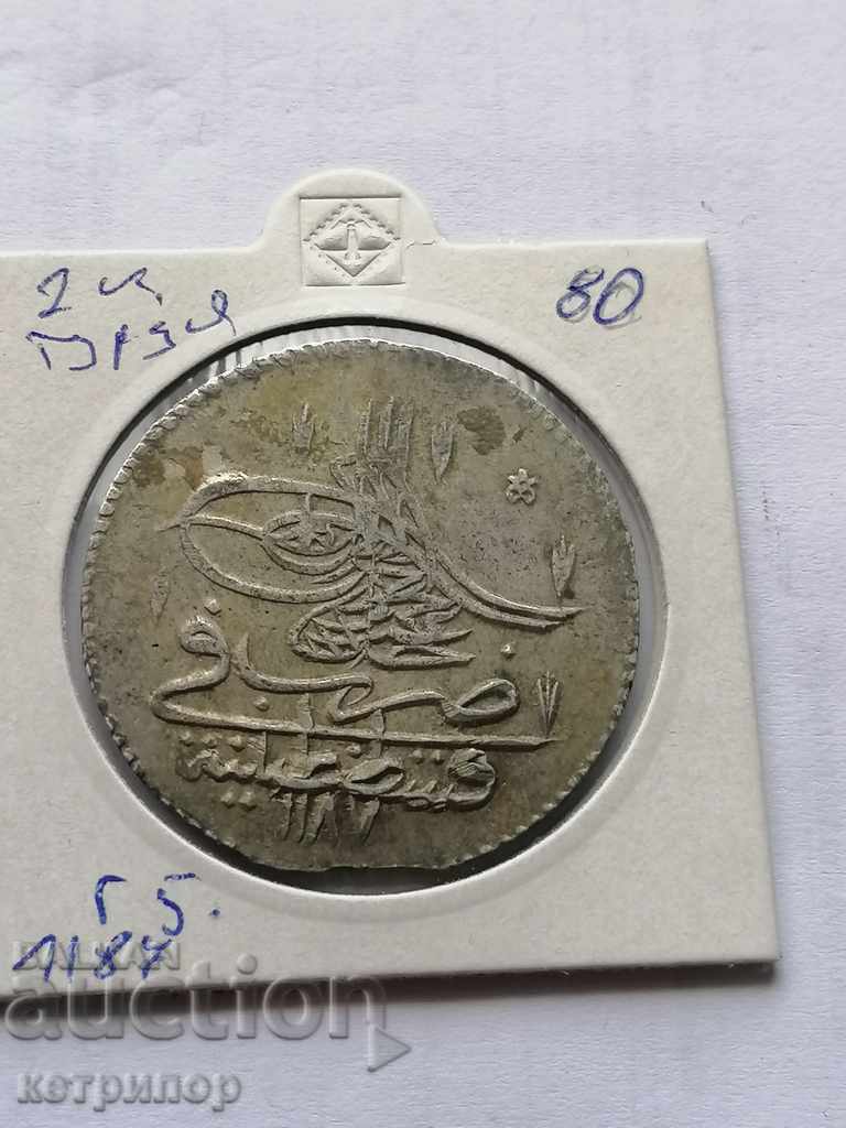 1 kurush 1187/5 Turcia argint Otoman