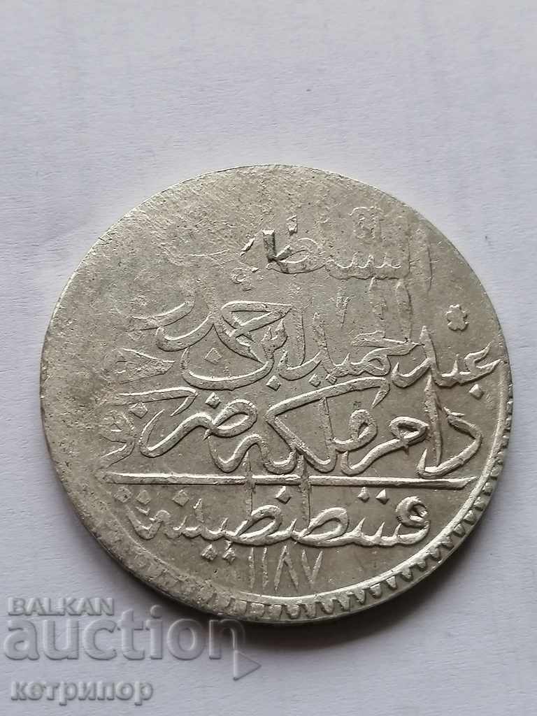 60 пара/ 2 золота 1187/4г Турция сребърна Османска