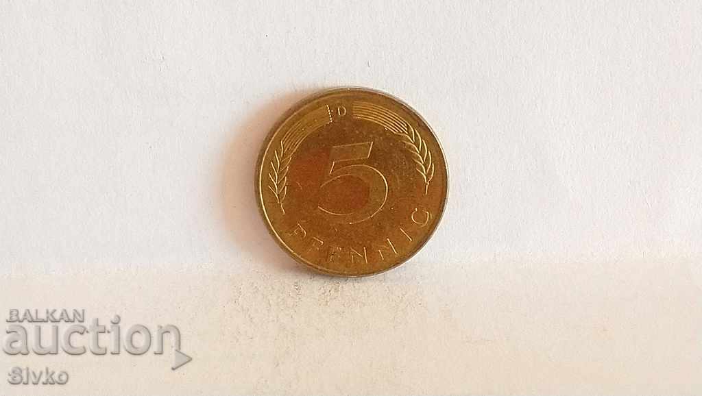 Монета Германия 5 пфенига 1988