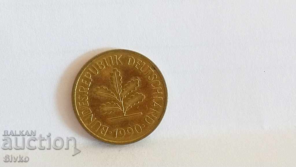 Coin Germany 5 pfennig 1990 with price 0.25 BGN | € 0.13 Coin Germany 5 pfennig 1990 with price 0.25 BGN | € 0.13