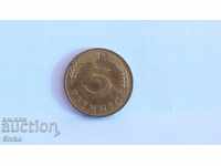 Coin Germany 5 pfennig 1990