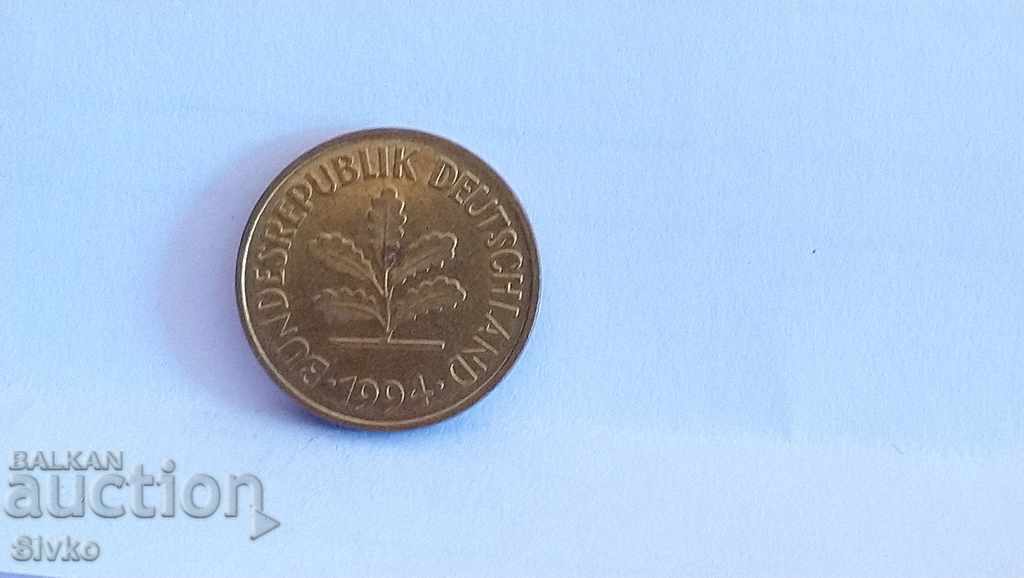 Coin Germany 5 pfennig 1994 with price 0.25 BGN | € 0.13 Coin Germany 5 pfennig 1994 with price 0.25 BGN | € 0.13