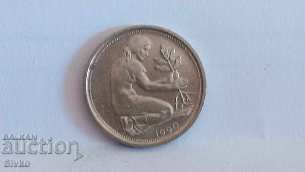Auction Coin Germany 50 pfennigs 1990 Auction Coin Germany 50 pfennigs 1990