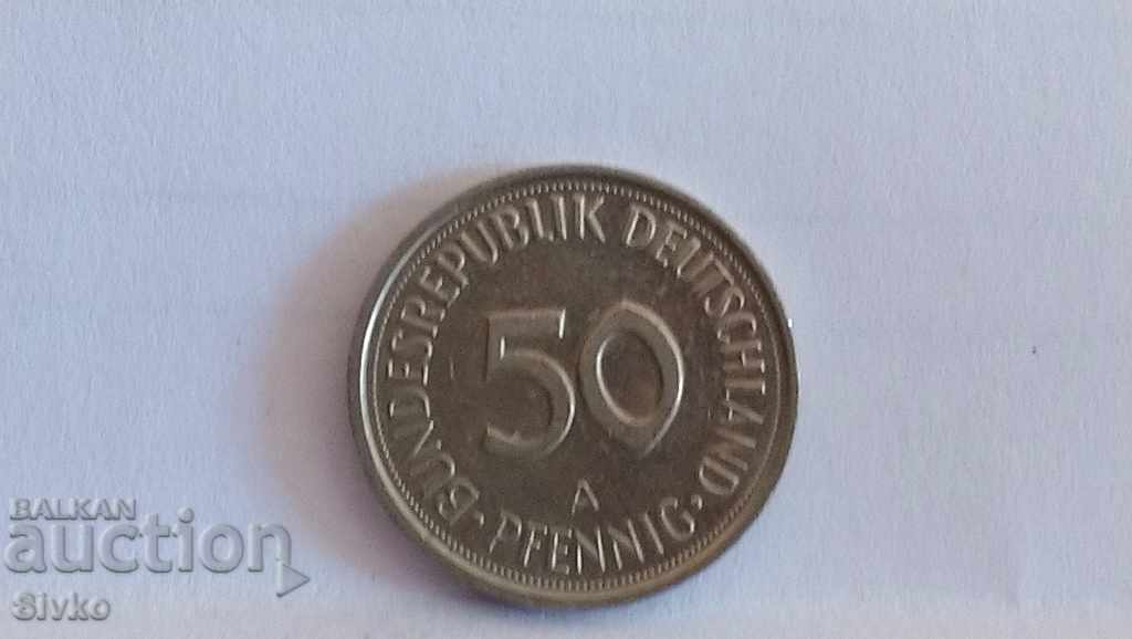 Монета Германия 50 пфенига 1990