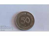 Monedă Germania 50 pfennigs 1990