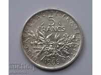 Ασημένιο 5 φράγκων Γαλλία 1966 - ασημένιο νόμισμα
