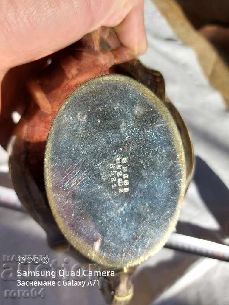 OLD ENGLISH SILVER KETTLE WITH MONOGRAM - 7 OLD ENGLISH SILVER KETTLE WITH MONOGRAM - 7