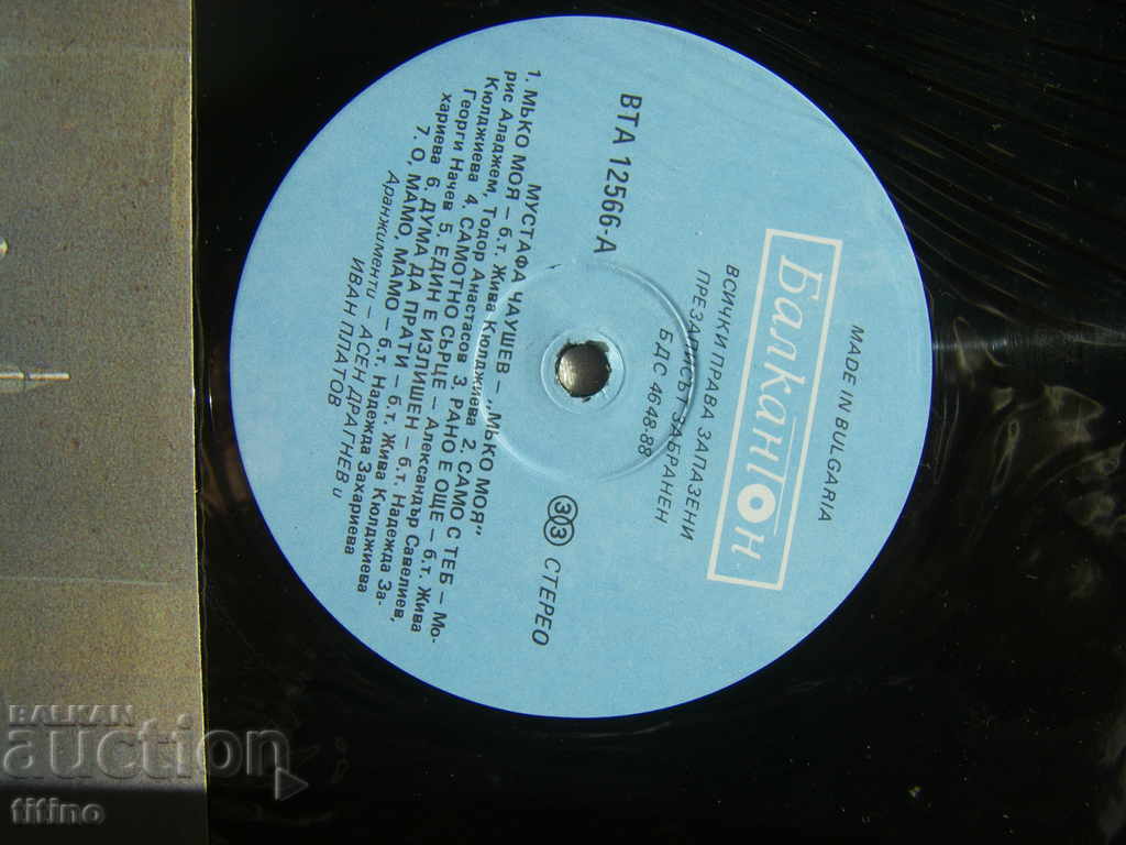 Auction  BTA 12566 - Mustafa Chaushev ‎– My Pain