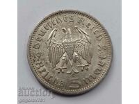 5 timbre argint Germania 1936 A III Reich monedă de argint №53