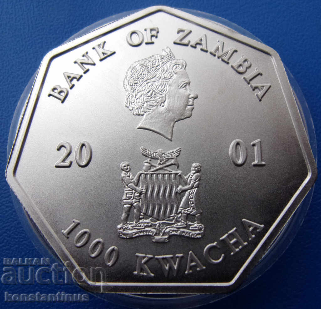 British Zambia 1000 Kwacha 2001 UNC Rare