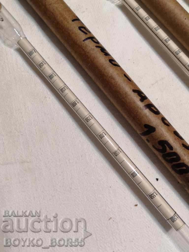 Auction  Antique Laboratory German Hydrometers 3 pcs
