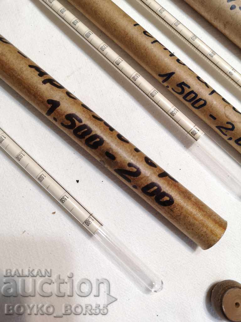 Delivery of Antique Laboratory German Hydrometers 3 pcs
