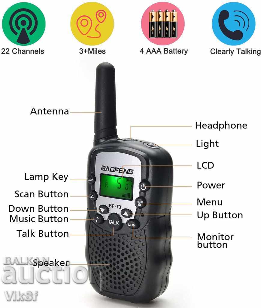 2 buc. Baofeng BF T3 walkie talkie radio cu preț 34.50 BGN | € 17.64