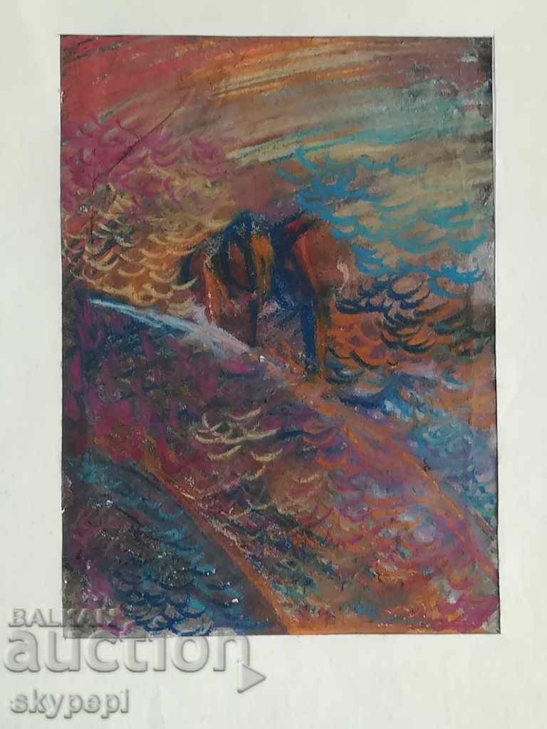 Watercolor with passe-partout - abstraction with price 20.00 BGN | € 10.23 Watercolor with passe-partout - abstraction with price 20.00 BGN | € 10.23