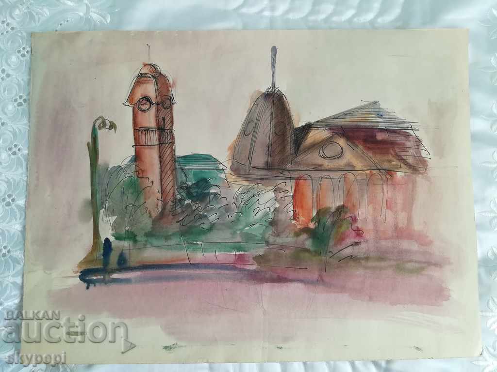 Watercolor on cardboard with price 19.00 BGN | € 9.71 Watercolor on cardboard with price 19.00 BGN | € 9.71