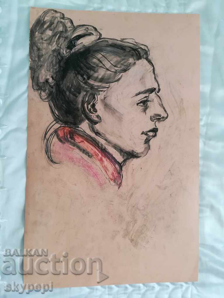 Auction Portrait technique charcoal Auction Portrait technique charcoal