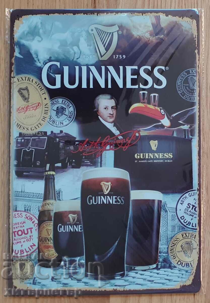 Metal sign new beer beer ex rock Guinness with price 15.00 BGN | € 7.67