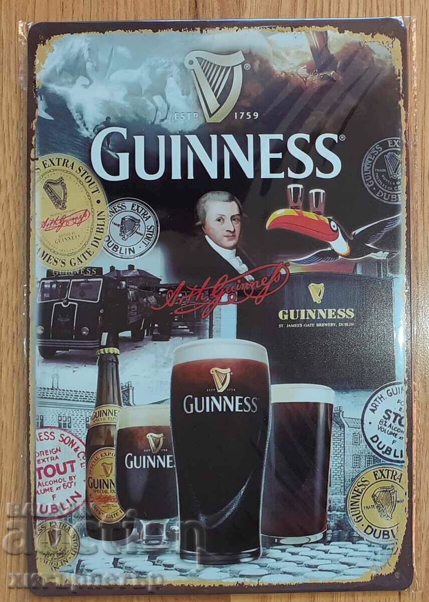 Auction  Metal sign new beer beer ex rock Guinness
