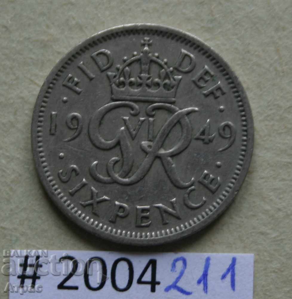 6 пенса  1949  Великобритания