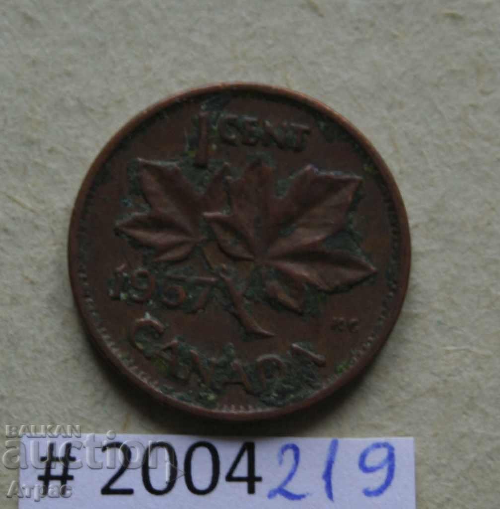 1 cent 1957 Canada