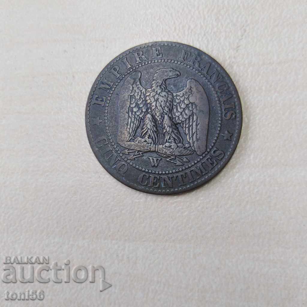 Franța 5 centimes 1856