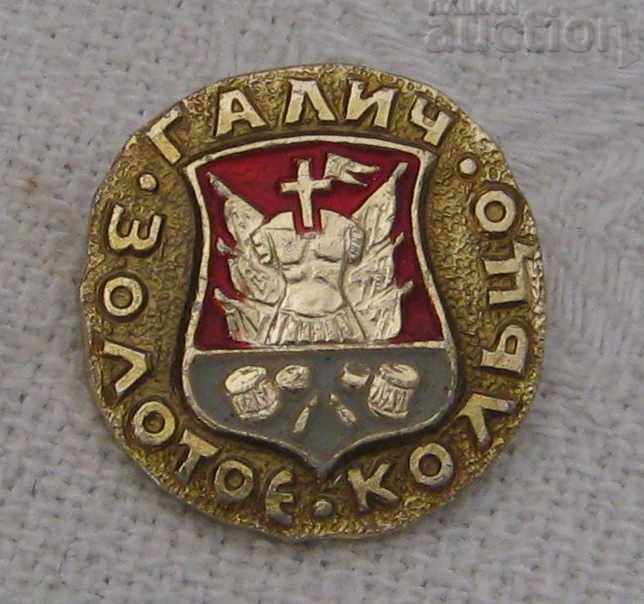 GALICH GREAT RUSSIA COAT OF ARMS GOLDEN RING BADGE