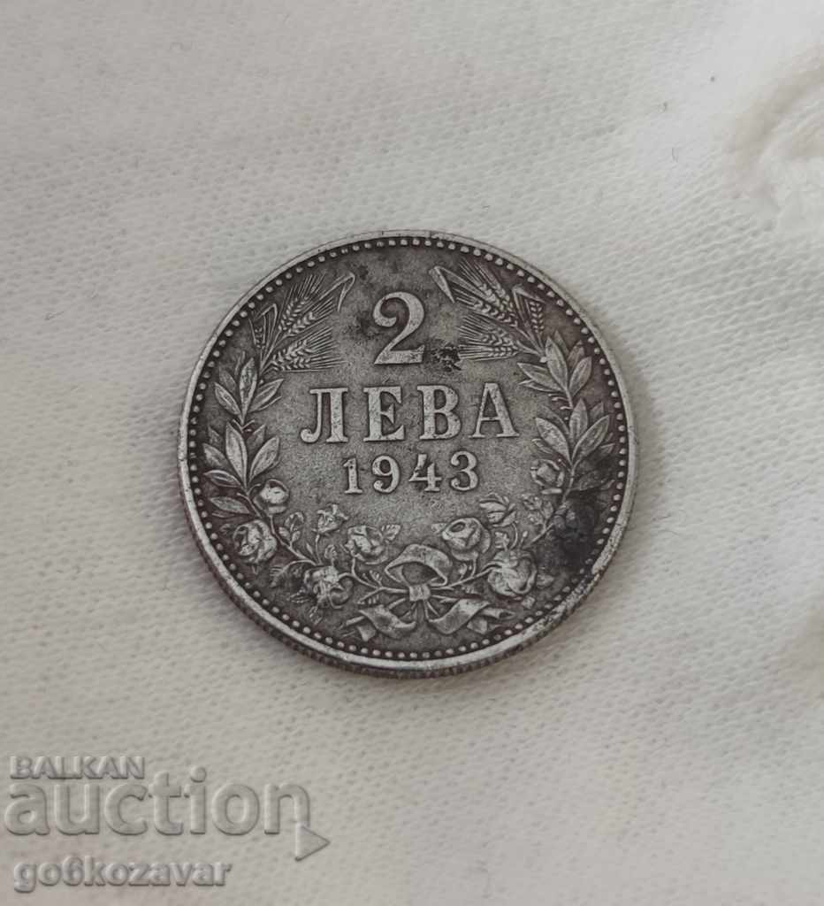 Bulgaria 2 BGN 1943 iron. Rare preserved! K#41