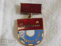 Значка ЦСПС IX Конгрес на БКП трудови успехи   емайл бронз