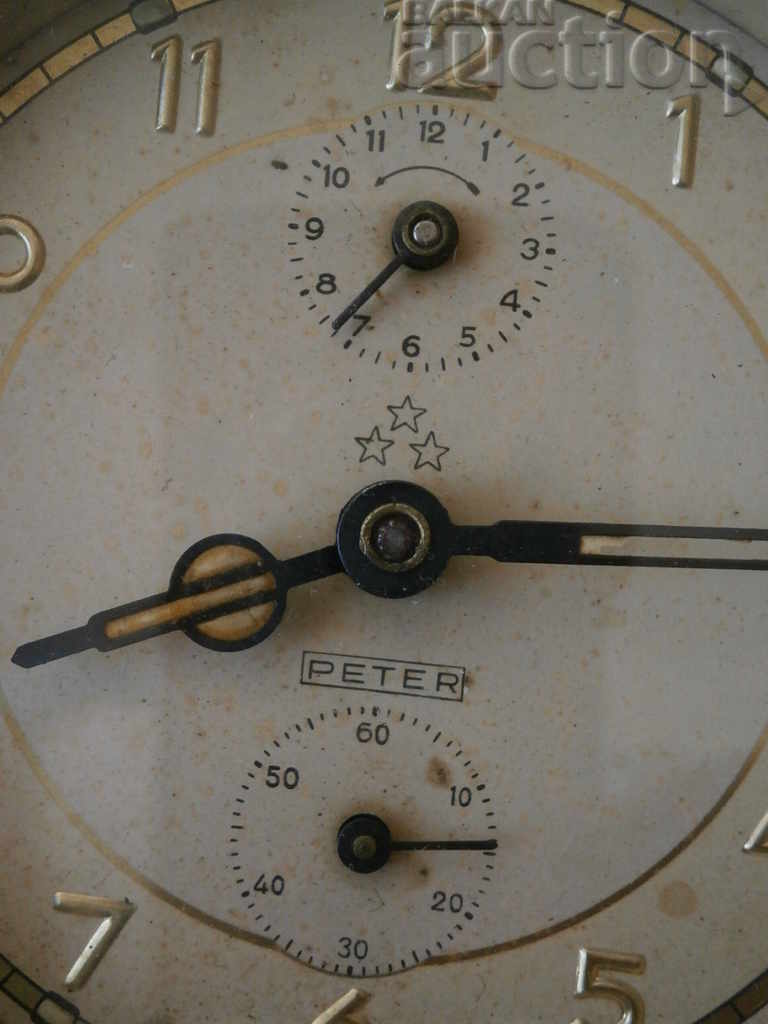 antique alarm clock in a wooden box PETER - 5