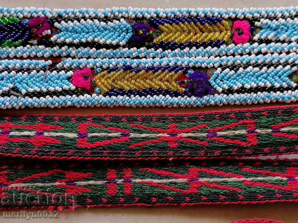 Hand-knitted belt 285cm blue beads sash belt costume with price 289.90 BGN | € 148.22