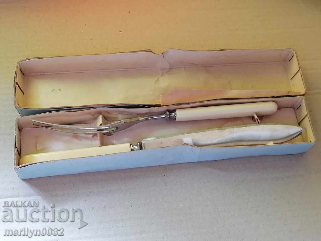 Old knife and fork for steaks barbecue blade RARE - 5 Old knife and fork for steaks barbecue blade RARE - 5