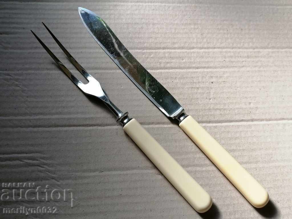 Old knife and fork for steaks barbecue blade RARE - 6 Old knife and fork for steaks barbecue blade RARE - 6