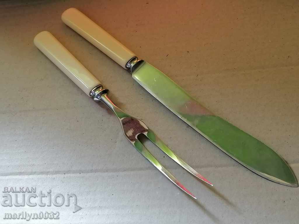 Old knife and fork for steaks barbecue blade RARE - 7 Old knife and fork for steaks barbecue blade RARE - 7