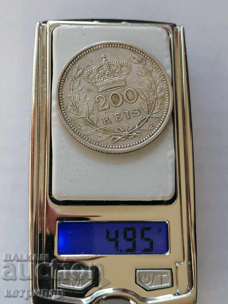 Δημοπρασία 200 reĭsa Πορτογαλίας 1909 ασημένια Δημοπρασία 200 reĭsa Πορτογαλίας 1909 ασημένια