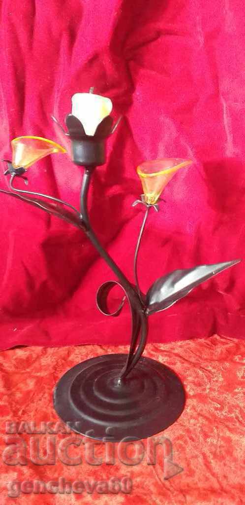 Beautiful metal cat candlesticks, flowers, etc with price 30.00 BGN | € 15.34