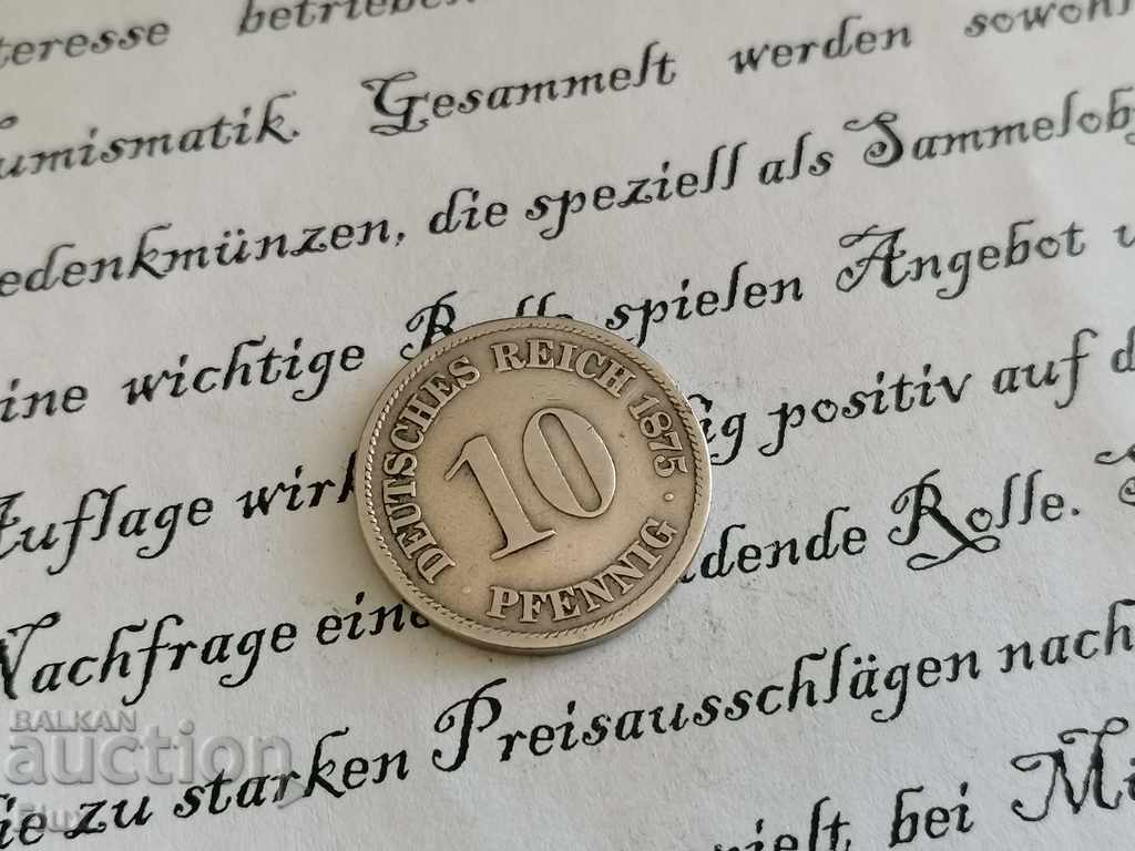 Monedă Reich - Germania - 10 pfennigs 1875; seria A