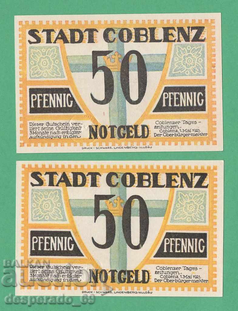 (¯` '• .¸NOTGELD (gr. Coblenz) 1921 bancnote UNC -2¸. •' ´¯) cu preț 5.40 BGN | € 2.76 (¯` '• .¸NOTGELD (gr. Coblenz) 1921 bancnote UNC -2¸. •' ´¯) cu preț 5.40 BGN | € 2.76