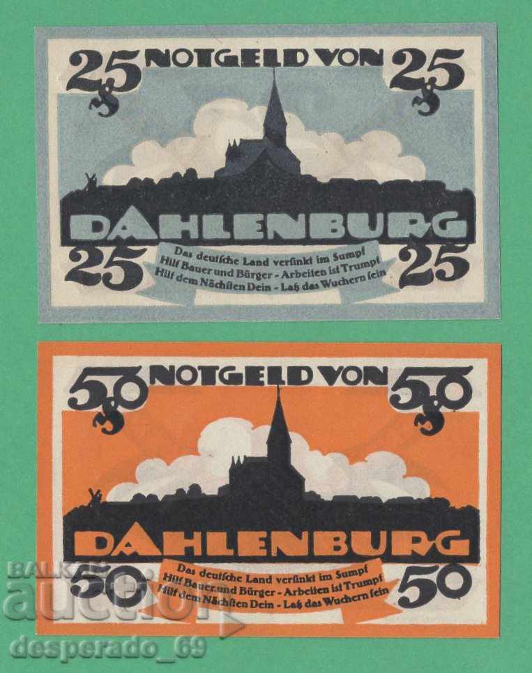 (¯`'•.¸NOTGELD (гр. Dahlenburg) 1920 UNC -2 бр.банкноти '´¯)