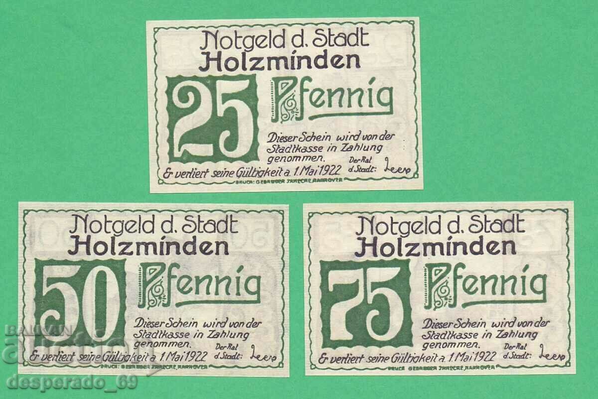 (¯`'•.¸NOTGELD (city Holzminden) 1922 UNC -3 pcs. banknotes '´¯) with price 6.00 BGN | € 3.07 (¯`'•.¸NOTGELD (city Holzminden) 1922 UNC -3 pcs. banknotes '´¯) with price 6.00 BGN | € 3.07