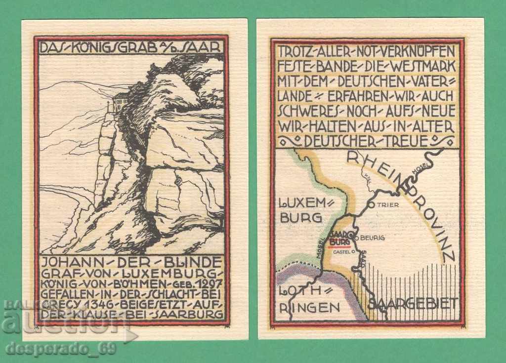 Auction (¯`'•.¸NOTGELD (city Saarburg) 1921 UNC -5 pcs. banknotes¸.•'´¯) Auction (¯`'•.¸NOTGELD (city Saarburg) 1921 UNC -5 pcs. banknotes¸.•'´¯)