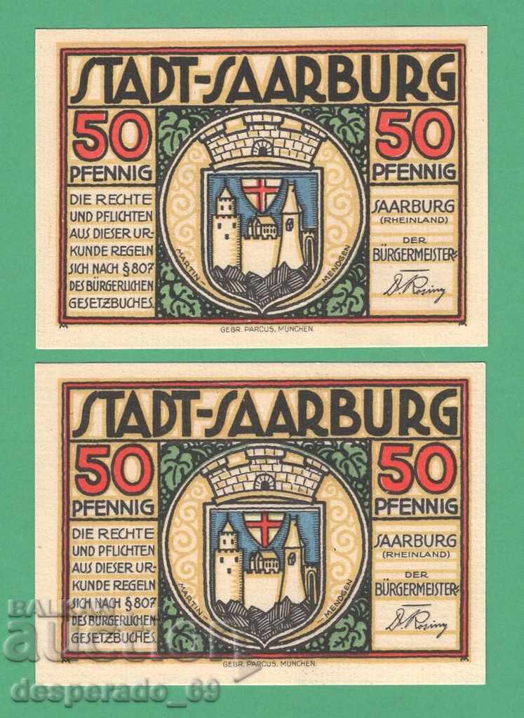 Delivery of (¯`'•.¸NOTGELD (city Saarburg) 1921 UNC -5 pcs. banknotes¸.•'´¯) Delivery of (¯`'•.¸NOTGELD (city Saarburg) 1921 UNC -5 pcs. banknotes¸.•'´¯)