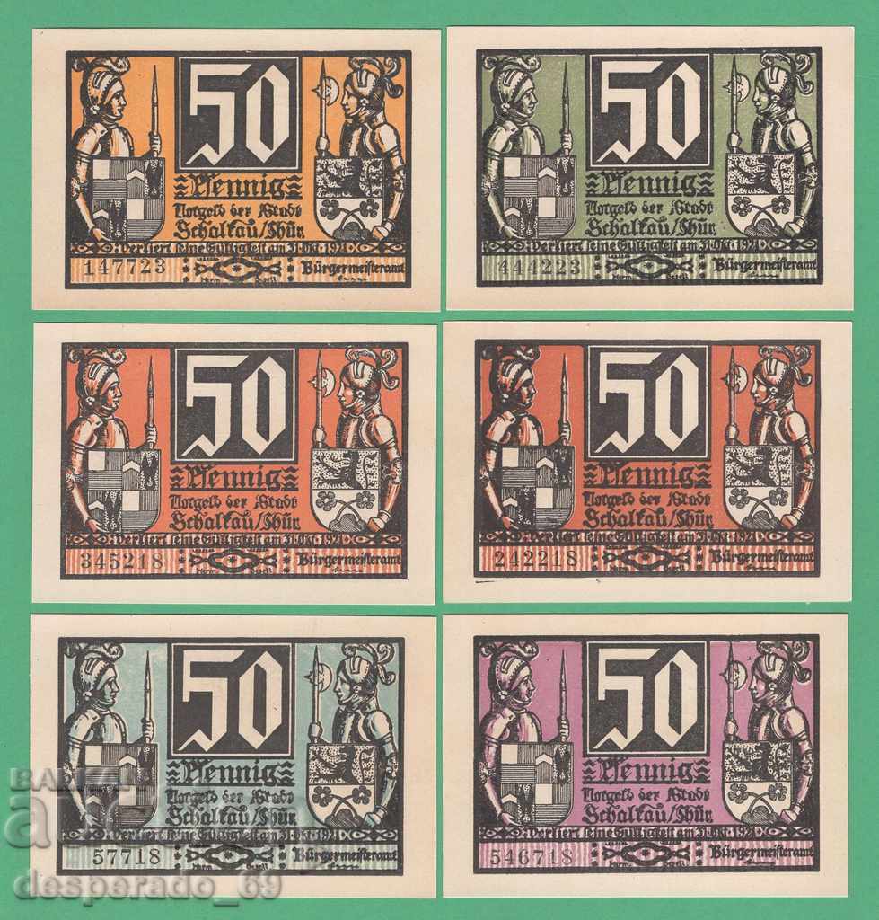 (¯` '• .¸NOTGELD (gr. Schaltau) 1921 UNC -6 banknotes¸. •' ´¯) with price 18.00 BGN | € 9.20