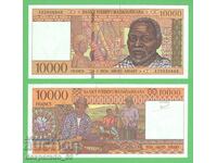 (¯`'•.¸ MADAGASCAR 10,000 francs 1995 UNC ¸.•'´¯)