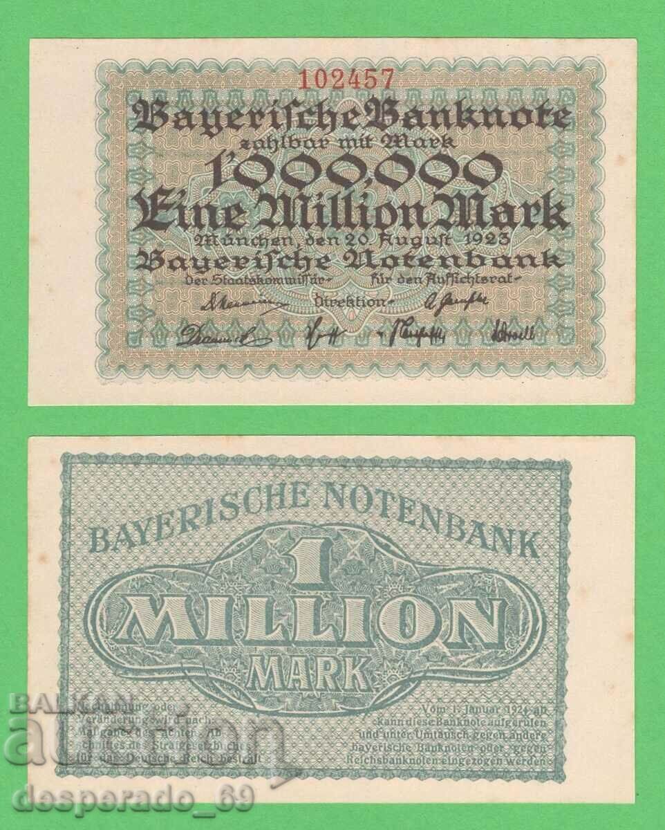 (¯`'•.¸GERMANIA (Bavaria) 1 milion de mărci 20.08.1923 aUNC ´¯)