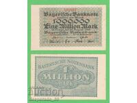 (¯`'•.¸ΓΕΡΜΑΝΙΑ (Βαυαρία) 1 εκατομμύριο μάρκα 20.08.1923 aUNC ´¯)