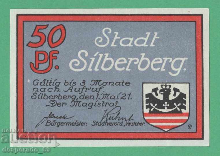 (¯`'•.¸NOTGELD (city Silberberg) 1921 UNC -50 pfennig¸.•'´¯) with price 2.80 BGN | € 1.43 (¯`'•.¸NOTGELD (city Silberberg) 1921 UNC -50 pfennig¸.•'´¯) with price 2.80 BGN | € 1.43