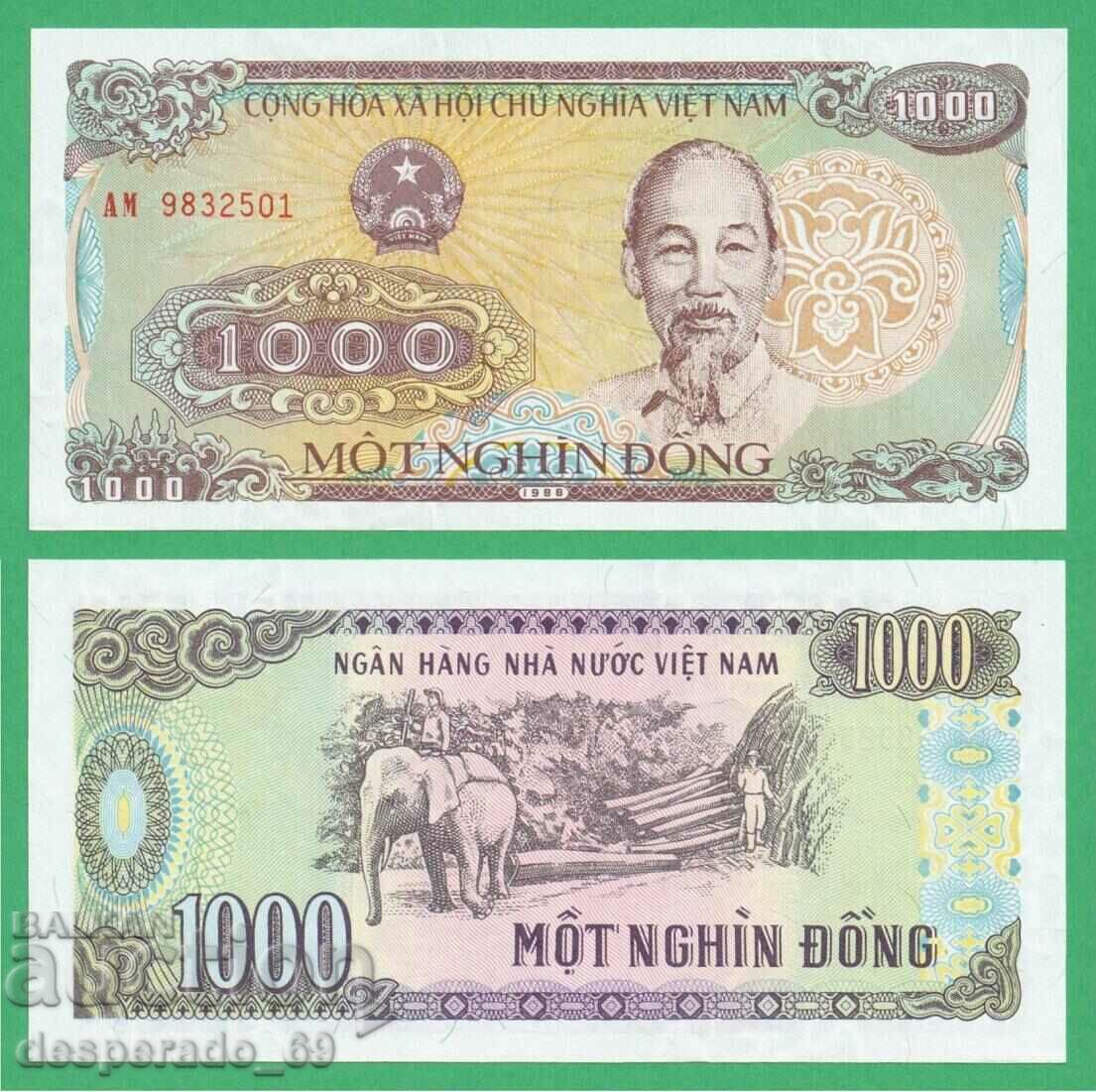 (¯ ° '• .¸ VIETNAM 1000 донг 1988 UNC ¯ ¯ ¯ ¯ ¯)
