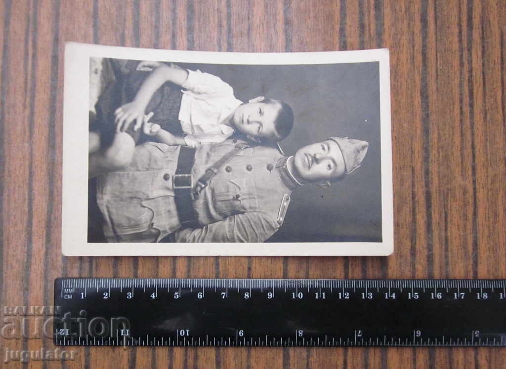 Delivery of WWII military photo Bulgarian Royal Officer in combat uniform