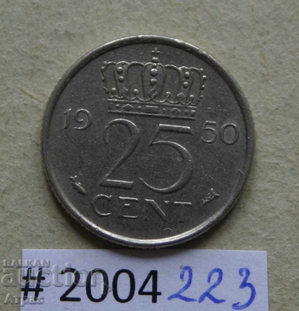 25 cents 1950 Netherlands