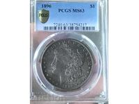 SUA America 1 dolar Morgan 1896 argint PCGS MS 63